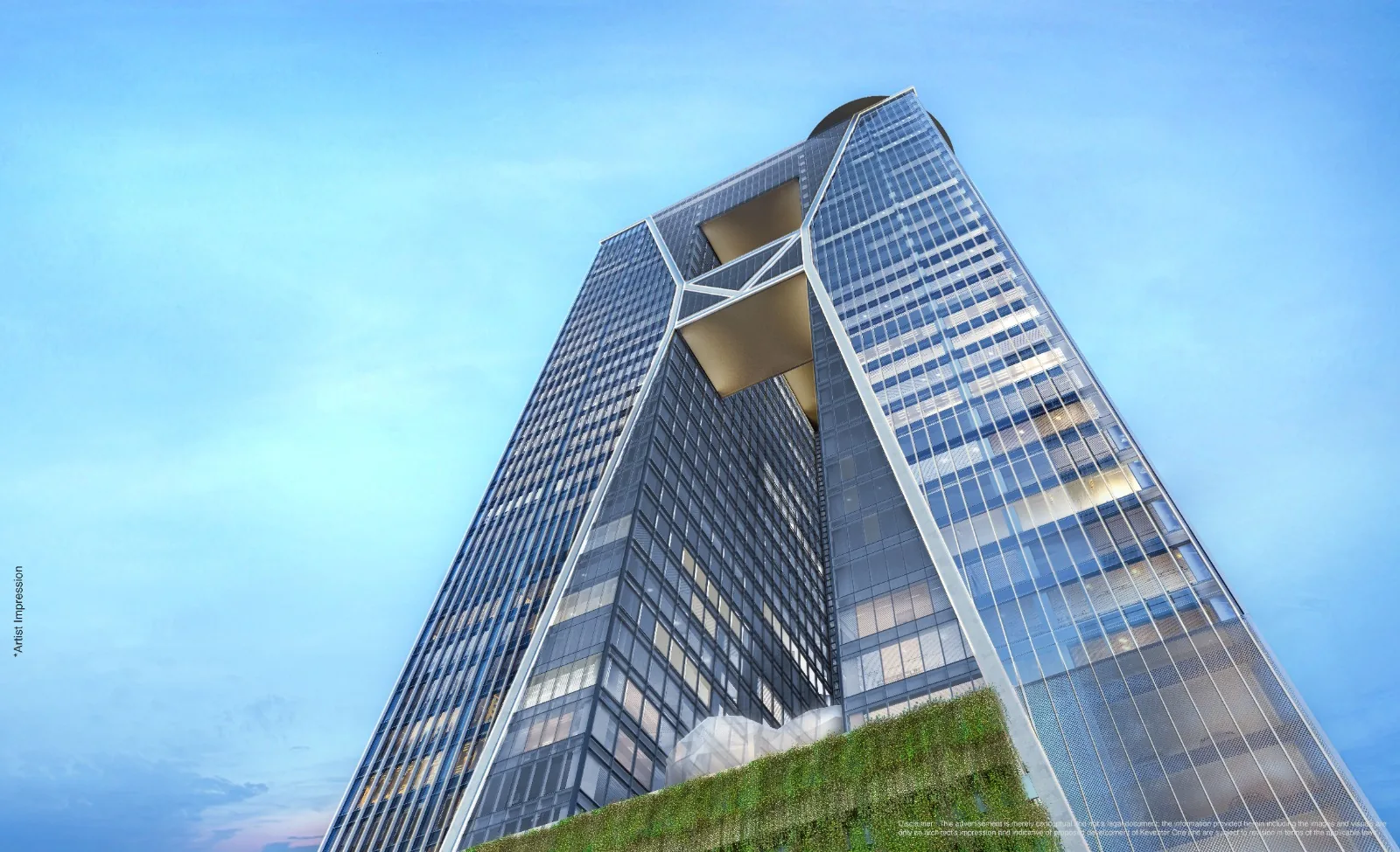 Keventer One project brochure cover Keventer One tower facade, cover image of the project brochure